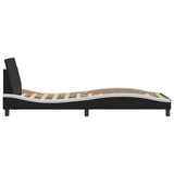 NNEVL Bed Frame with Headboard Black and White 90x190 cm Faux Leather