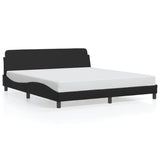 NNEVL Bed Frame "Dover" Black 180x200 cm King Faux Leather