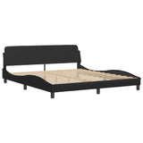 NNEVL Bed Frame "Dover" Black 180x200 cm King Faux Leather
