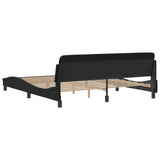 NNEVL Bed Frame "Dover" Black 180x200 cm King Faux Leather
