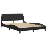 NNEVL Bed Frame "Dover" Black 137x190 cm Double Faux Leather