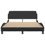 NNEVL Bed Frame "Dover" Black 137x190 cm Double Faux Leather