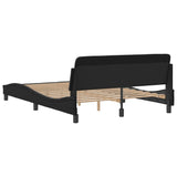 NNEVL Bed Frame "Dover" Black 137x190 cm Double Faux Leather