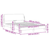 NNEVL Bed Frame "Dover" Black 137x190 cm Double Faux Leather