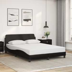 NNEVL Bed Frame "Dover" Black 137x190 cm Double Faux Leather