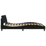 NNEVL Bed Frame with Headboard Black 152x203 cm Fabric