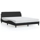 NNEVL Bed Frame "Dover" Black 152x203 cm Queen Faux Leather
