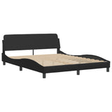 NNEVL Bed Frame "Dover" Black 152x203 cm Queen Faux Leather
