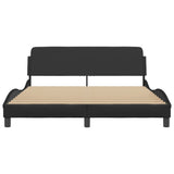NNEVL Bed Frame "Dover" Black 152x203 cm Queen Faux Leather