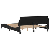 NNEVL Bed Frame "Dover" Black 152x203 cm Queen Faux Leather