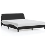 NNEVL Bed Frame "Dover" Black and White 152x203 cm Queen Faux Leather