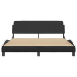 NNEVL Bed Frame "Dover" Black and White 152x203 cm Queen Faux Leather