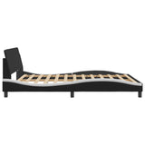 NNEVL Bed Frame "Dover" Black and White 152x203 cm Queen Faux Leather