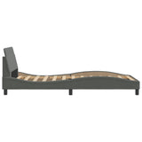 NNEVL Bed Frame with Headboard Dark Grey 107x203 cm Fabric