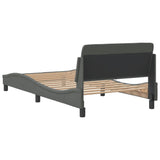 NNEVL Bed Frame with Headboard Dark Grey 107x203 cm Fabric