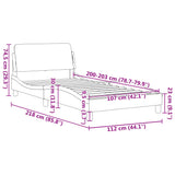 NNEVL Bed Frame with Headboard Dark Grey 107x203 cm Fabric