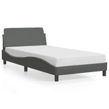NNEVL Bed Frame with Headboard Dark Grey 107x203 cm Fabric