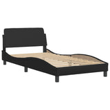 NNEVL Bed Frame with Headboard Black 107x203 cm Faux Leather