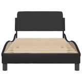 NNEVL Bed Frame with Headboard Black 107x203 cm Faux Leather