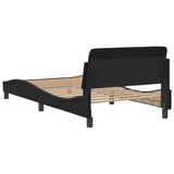 NNEVL Bed Frame with Headboard Black 107x203 cm Faux Leather