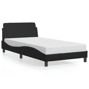 NNEVL Bed Frame with Headboard Black 107x203 cm Faux Leather