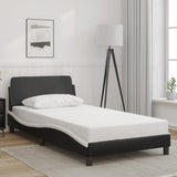 NNEVL Bed Frame with Headboard Black and White 107x203 cm Faux Leather