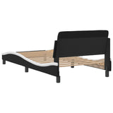 NNEVL Bed Frame with Headboard Black and White 107x203 cm Faux Leather