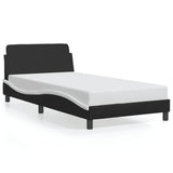 NNEVL Bed Frame with Headboard Black and White 107x203 cm Faux Leather
