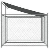 NNEVL Dog Cage with Roof and Doors Grey 4x2x2 m Galvanised Steel