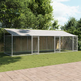 NNEVL Dog Cage with Roof and Doors Grey 6x2x2 m Galvanised Steel
