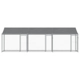 NNEVL Dog Cage with Roof and Doors Grey 6x2x2 m Galvanised Steel