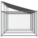 NNEVL Dog Cage with Roof and Doors Grey 6x2x2 m Galvanised Steel