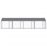 NNEVL Dog Cage with Roof and Doors Grey 8x2x2 m Galvanised Steel