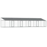 NNEVL Dog Cage with Roof and Doors Grey 10x2x2 m Galvanised Steel