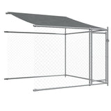 NNEVL Dog Cage with Roof and Doors Grey 10x2x2 m Galvanised Steel