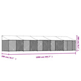NNEVL Dog Cage with Roof and Doors Grey 10x2x2 m Galvanised Steel