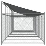 NNEVL Dog Cage with Roof and Doors Grey 12x2x2 m Galvanised Steel