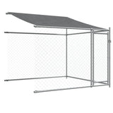NNEVL Dog Cage with Roof and Doors Grey 12x2x2 m Galvanised Steel