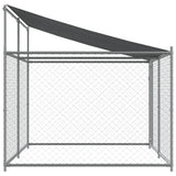 NNEVL Dog Cage with Roof and Door Grey 4x2x2 m Galvanised Steel