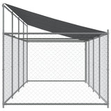 NNEVL Dog Cage with Roof and Door Grey 8x2x2 m Galvanised Steel