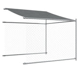 NNEVL Dog Cage with Roof and Door Grey 8x2x2 m Galvanised Steel