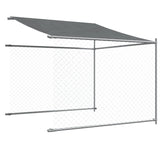 NNEVL Dog Cage with Roof and Door Grey 10x2x2 m Galvanised Steel