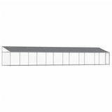 NNEVL Dog Cage with Roof and Door Grey 12x2x2 m Galvanised Steel