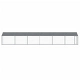 NNEVL Dog Cage with Roof and Door Grey 12x2x2 m Galvanised Steel