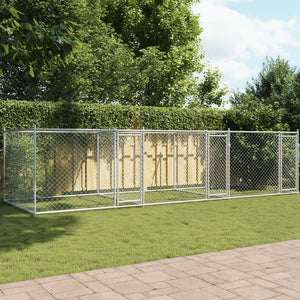 NNEVL Dog Cage with Doors Grey 6x2x1.5 m Galvanised Steel