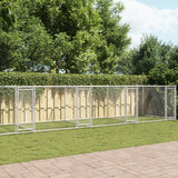 NNEVL Dog Cage with Doors Grey 10x2x1.5 m Galvanised Steel