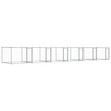 NNEVL Dog Cage with Doors Grey 12x2x1.5 m Galvanised Steel