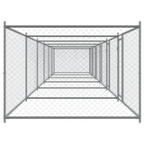 NNEVL Dog Cage with Doors Grey 12x2x1.5 m Galvanised Steel