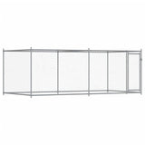 NNEVL Dog Cage with Door Grey 4x2x1.5 m Galvanised Steel