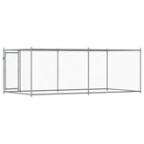 NNEVL Dog Cage with Door Grey 4x2x1.5 m Galvanised Steel